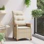 Preview: Verstellbarer Gartenstuhl Beige und Creme 64 x 57,5 x 112 cm