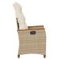 Preview: Verstellbarer Gartenstuhl Beige und Creme 64 x 57,5 x 112 cm