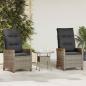 Preview: ARDEBO.de - Verstellbarer Gartenstuhl Grau und Dunkelgrau Poly-Rattan