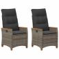 Preview: Verstellbarer Gartenstuhl Grau und Dunkelgrau Poly-Rattan