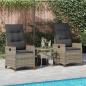 Preview: Verstellbarer Gartenstuhl Grau und Dunkelgrau Poly-Rattan