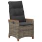 Preview: Verstellbarer Gartenstuhl Grau und Dunkelgrau Poly-Rattan