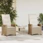 Preview: ARDEBO.de - Verstellbarer Gartenstuhl Beige und Creme 64 x 57,5 x 112 cm