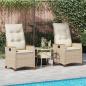 Preview: Verstellbarer Gartenstuhl Beige und Creme 64 x 57,5 x 112 cm