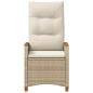 Preview: Verstellbarer Gartenstuhl Beige und Creme 64 x 57,5 x 112 cm