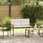 Preview: ARDEBO.de - Holz-Lagenbank 114 x 55 x 77 cm Creme Rechteckig