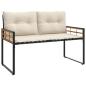 Preview: Holz-Lagenbank 114 x 55 x 77 cm Creme Rechteckig