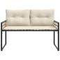 Preview: Holz-Lagenbank 114 x 55 x 77 cm Creme Rechteckig