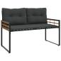 Preview: Holz-Lagenbank 114 x 55 x 77 cm Blassgrau Rechteckig