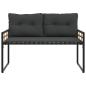 Preview: Holz-Lagenbank 114 x 55 x 77 cm Blassgrau Rechteckig