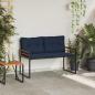 Preview: Holz-Lagenbank 114 x 55 x 77 cm Marineblau Rechteckig