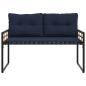 Preview: Holz-Lagenbank 114 x 55 x 77 cm Marineblau Rechteckig