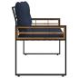 Preview: Holz-Lagenbank 114 x 55 x 77 cm Marineblau Rechteckig