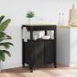 Preview: ARDEBO.de - Küchentrolley MONZA Schwarz 60 x 40 x 88,5 cm Massivholz Kiefer