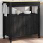 Preview: Küchentrolley MONZA Schwarz 84 x 40 x 88,5 cm Massivholz Kiefer