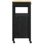 Preview: Küchentrolley MONZA Schwarz 84 x 40 x 88,5 cm Massivholz Kiefer