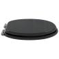 Preview: Soft-Close Toilettensitz Schwarz 44 x 38 cm MDF-Platte