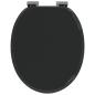 Preview: Soft-Close Toilettensitz Schwarz 44 x 38 cm MDF-Platte