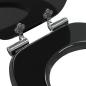Preview: Soft-Close Toilettensitz Schwarz 44 x 38 cm MDF-Platte