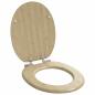Preview: ARDEBO.de - Soft-Close Toilettensitz Heller Bambusfarbton 44 x 38 cm