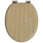Preview: Soft-Close Toilettensitz Heller Bambusfarbton 44 x 38 cm
