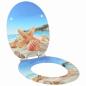 Preview: ARDEBO.de - Soft-Close Toilettensitz Meeres Muschel 44 x 38 cm MDF-Platte