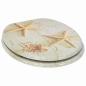 Preview: Soft-Close Toilettensitz Gelb und Weiß 44 x 38 cm MDF-Platte