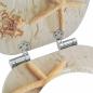 Preview: Soft-Close Toilettensitz Gelb und Weiß 44 x 38 cm MDF-Platte