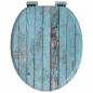 Preview: Toilettensitz Blau 44 x 38 cm Holzwerkstoff