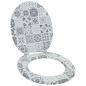 Preview: ARDEBO.de - Toilettensitz Grau 44 x 38 cm Holzwerkstoff