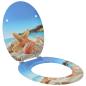 Preview: ARDEBO.de - Soft-Close Toilettensitz Himmelblau 44 x 38 cm MDF-Platte
