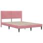 Preview: Bettrahmen mit Kopfteil Rosa 140 x 190 cm Samt