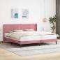 Preview: ARDEBO.de - Bettrahmen mit Kopfteil Rosa 200 x 200 cm Samt
