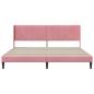 Preview: Bettrahmen mit Kopfteil Rosa 200 x 200 cm Samt