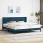 Preview: ARDEBO.de - Bettrahmen mit Kopfteil Blau 200 x 200 cm Samt