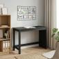 Preview: ARDEBO.de - Schreibtisch Schwarz 112 x 50 x 75 cm Massivholz Kiefer