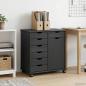 Preview: Rollschrank 63,5 x 39 x 65,5 cm Massivholz Kiefer Grau