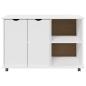 Preview: Rollschrank Mit Rad Weiß 100 x 39 x 65,5 cm Massivholz Kiefer