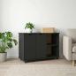Preview: ARDEBO.de - Rollschrank Schwarz 100 x 39 x 65,5 cm Massivholz Kiefer