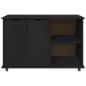 Preview: Rollschrank Schwarz 100 x 39 x 65,5 cm Massivholz Kiefer