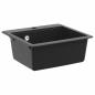 Preview: Waschbecken 80% Quarz und 20% Harz 470 x 440 mm Schwarz