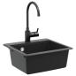 Preview: Waschbecken 80% Quarz und 20% Harz 470 x 440 mm Schwarz