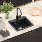 Preview: Waschbecken 80% Quarz und 20% Harz 470 x 440 mm Schwarz