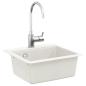 Preview: Waschbecken 80% Quarz und 20% Harz 470 x 440 mm Weiß