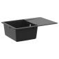 Preview: Waschbecken 80% Quarz und 20% Harz 670 x 460 mm Schwarz