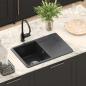 Preview: Waschbecken 80% Quarz und 20% Harz 670 x 460 mm Schwarz