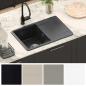 Preview: Waschbecken 80% Quarz und 20% Harz 670 x 460 mm Schwarz