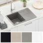 Preview: Waschbecken 80% Quarz und 20% Harz 670 x 460 mm Grau