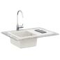 Preview: Waschbecken 80% Quarz und 20% Harz 670 x 460 mm Weiß