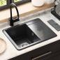 Preview: ARDEBO.de - Waschbecken 80% Quarz und 20% Harz 560 x 460 mm Schwarz